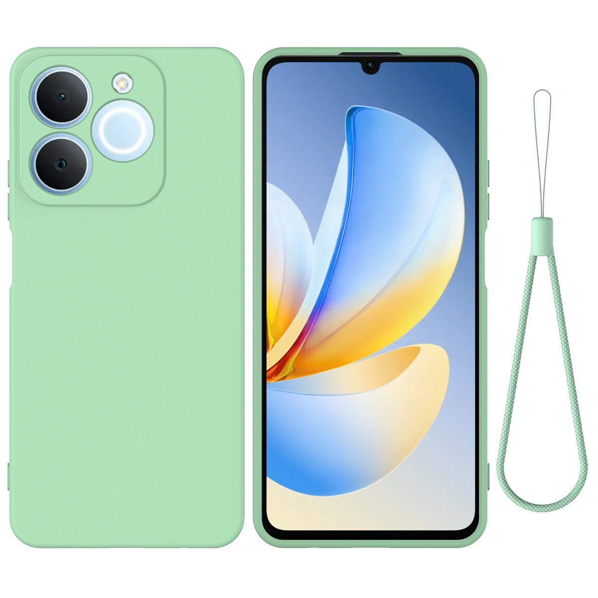 Realme Note 70T EIDERWOOD Foret Silikone Bagside Cover m. Strop - Grøn