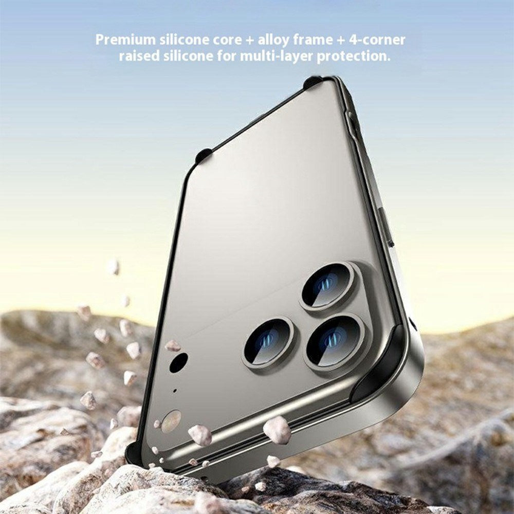 iPhone 17 Pro Max EIDERWOOD Metal Bumper Cover m. Stødabsorberende Silikone Hjørner - Lyserød