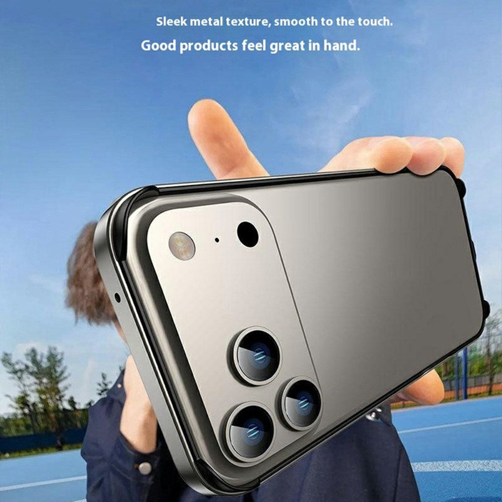 iPhone 17 Pro Max EIDERWOOD Metal Bumper Cover m. Stødabsorberende Silikone Hjørner - Sølv