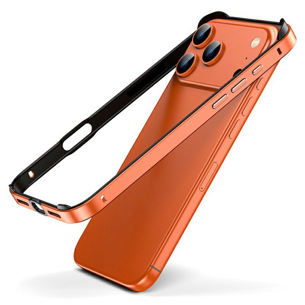 iPhone 17 Pro Max EIDERWOOD Metal Bumper Cover m. Stødabsorberende Silikone Hjørner - Orange