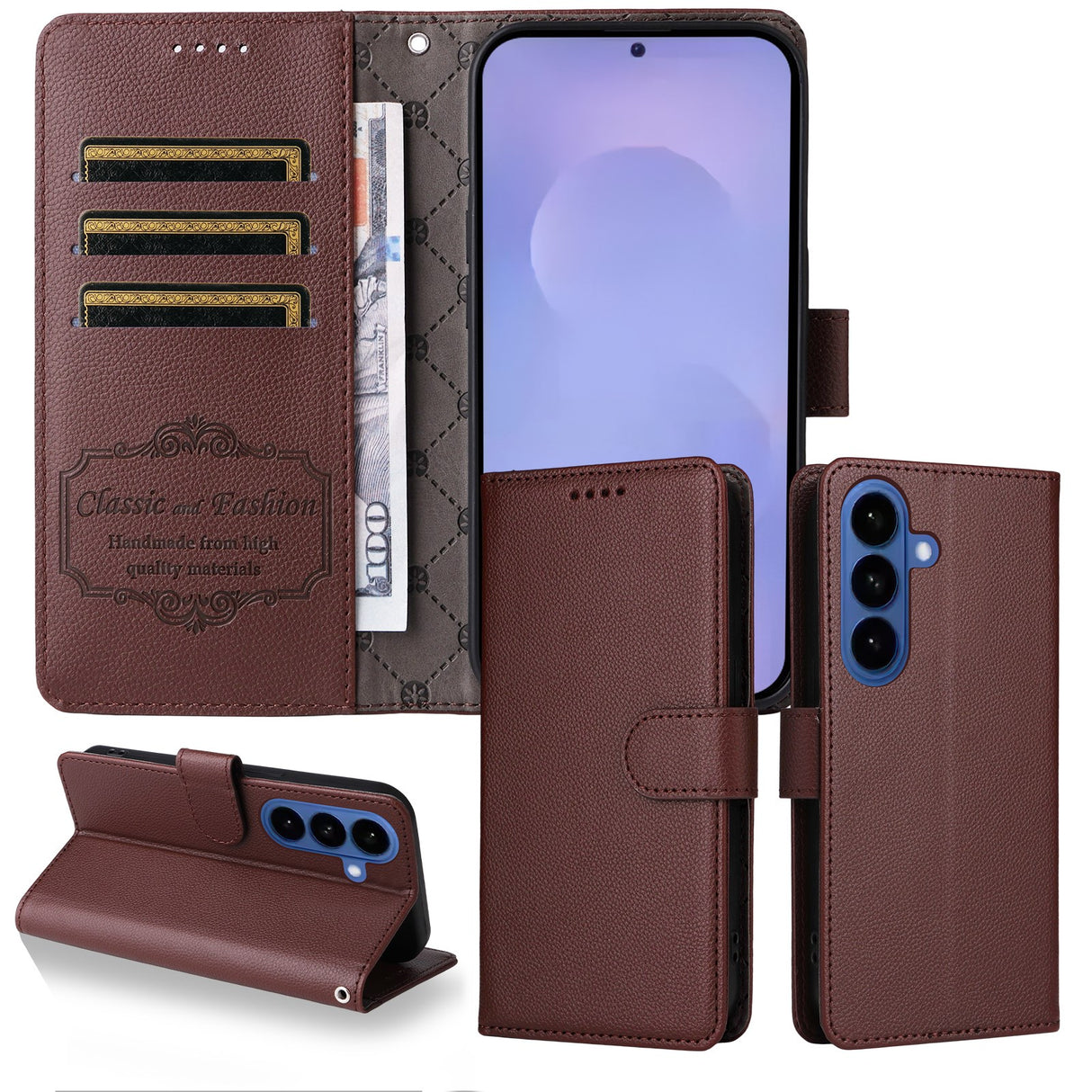 EIDERWOOD Samsung Galaxy S26 Kunstlæder Flip Cover - Strop - Brun