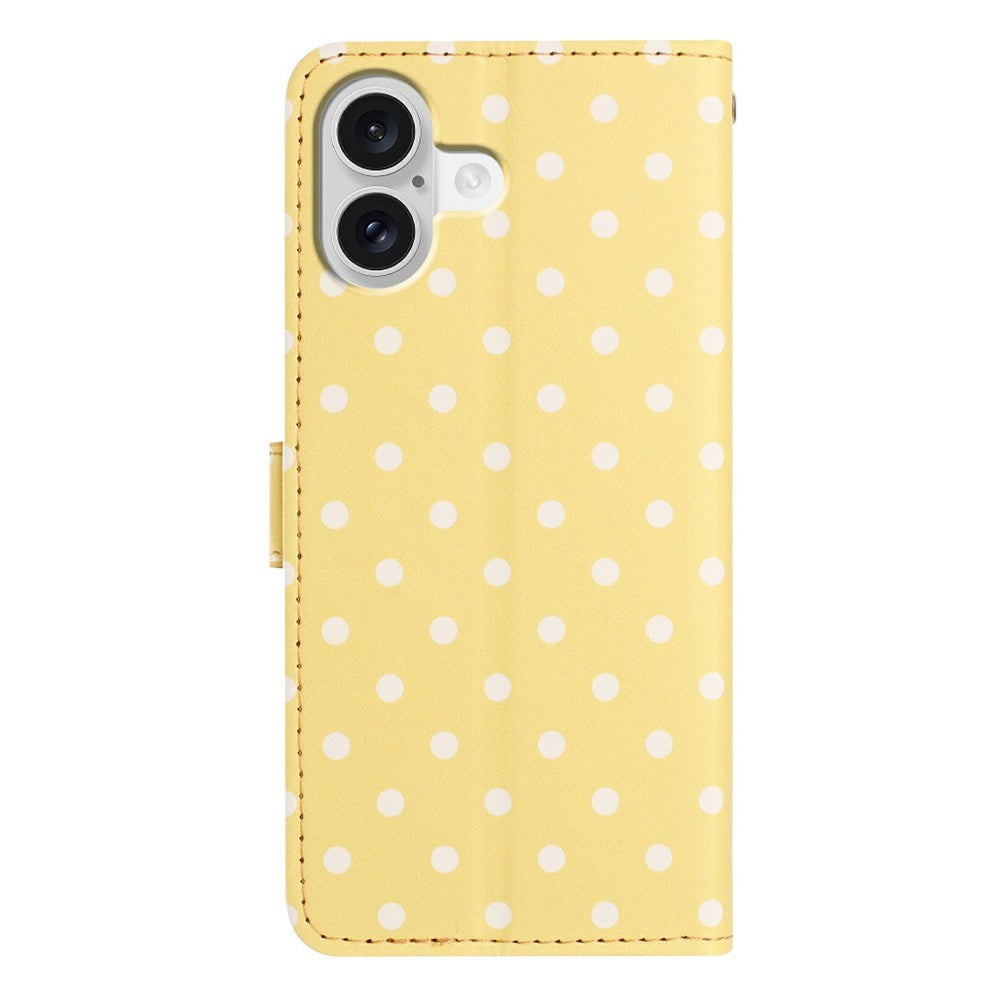 EIDERWOOD iPhone 17 Kunstlæder Flip Mobil Cover m. Polka Design - Gul
