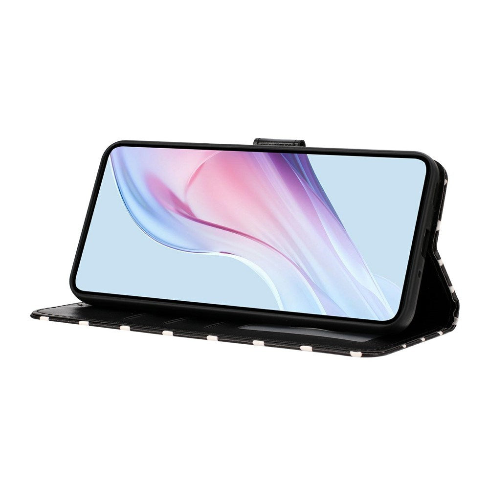 EIDERWOOD iPhone 17 Kunstlæder Flip Mobil Cover m. Polka Design - Sort