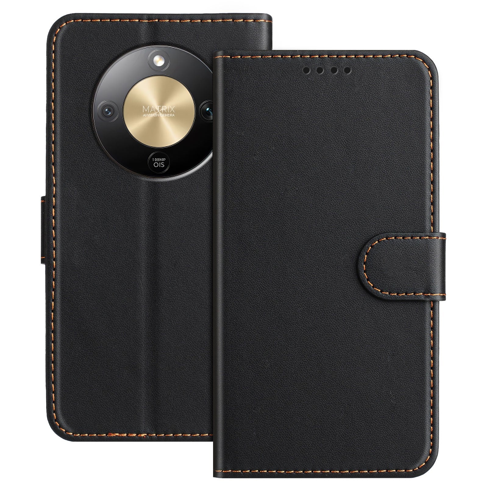 Honor Magic8 Lite EIDERWOOD Kunstlæder Flip Cover m. Kortholder - Sort
