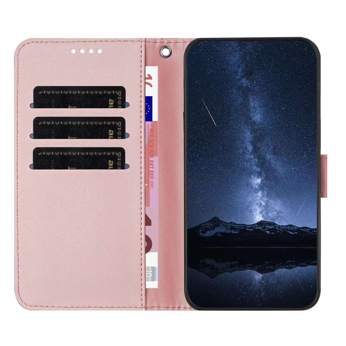 Honor Magic8 Lite EIDERWOOD Kunstlæder Flip Cover m. Kortholder - Rose Gold