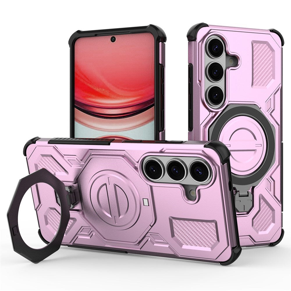 EIDERWOOD Samsung Galaxy S26 Hybrid Håndværker Cover - Roterende Kickstand - Lyserød
