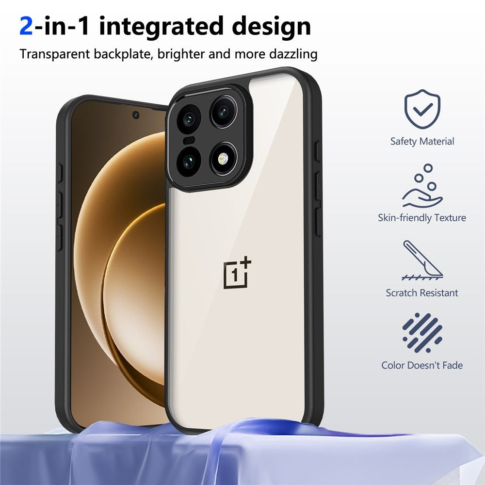 EIDERWOOD OnePlus 15 Fleksibelt Plast Mobil Cover - Gennemsigtig/Sort