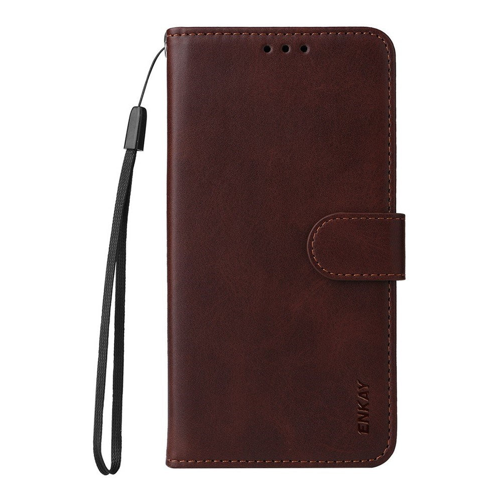 Samsung Galaxy S26 Ultra ENKAY - 2-i-1 Kunstlæder Cover inkl. Skærmbeskyttelsesglas - Brun
