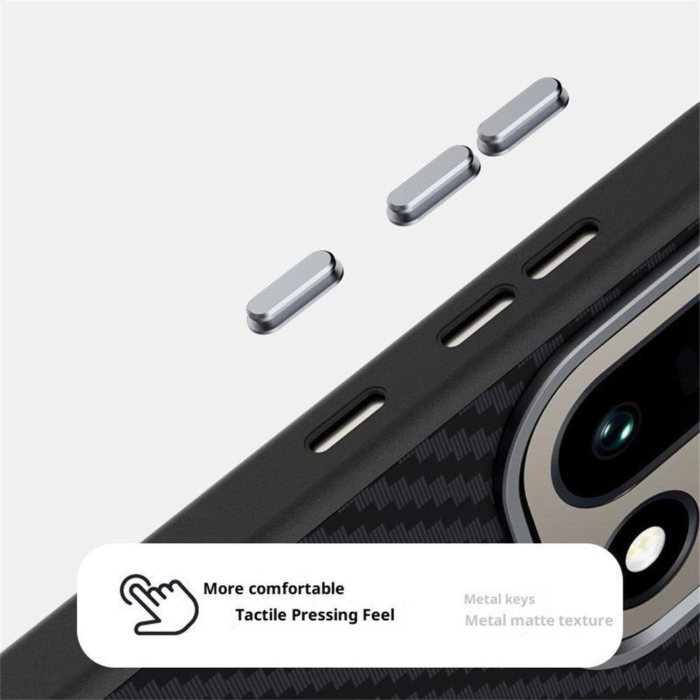OnePlus 15 Carbon FIber Mobil Cover - MagSafe Kompatibel - Sort/Sølv