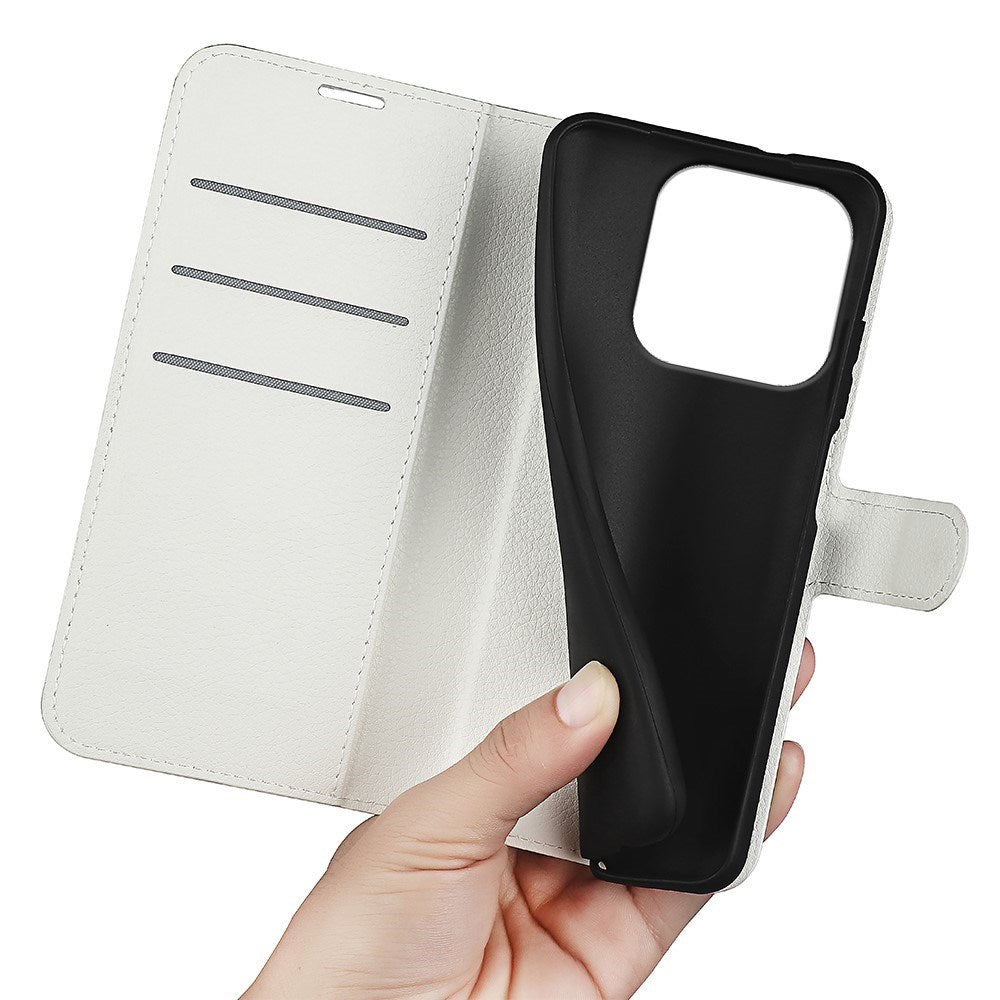 EIDERWOOD Xiaomi 17 Litchi Tekstur Kunstlæder Flip Mobil Cover m. Kortholder - Hvid
