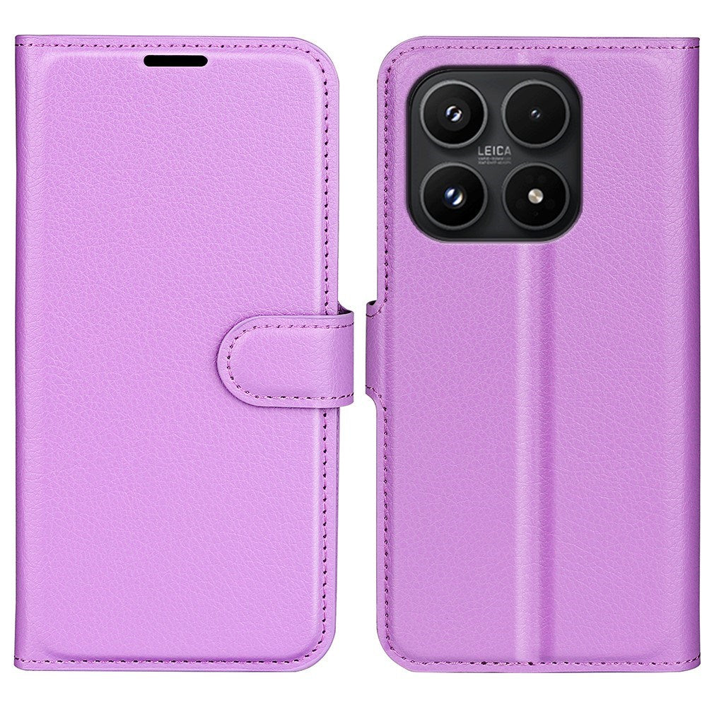 EIDERWOOD Xiaomi 17 Litchi Tekstur Kunstlæder Flip Mobil Cover m. Kortholder - Lilla
