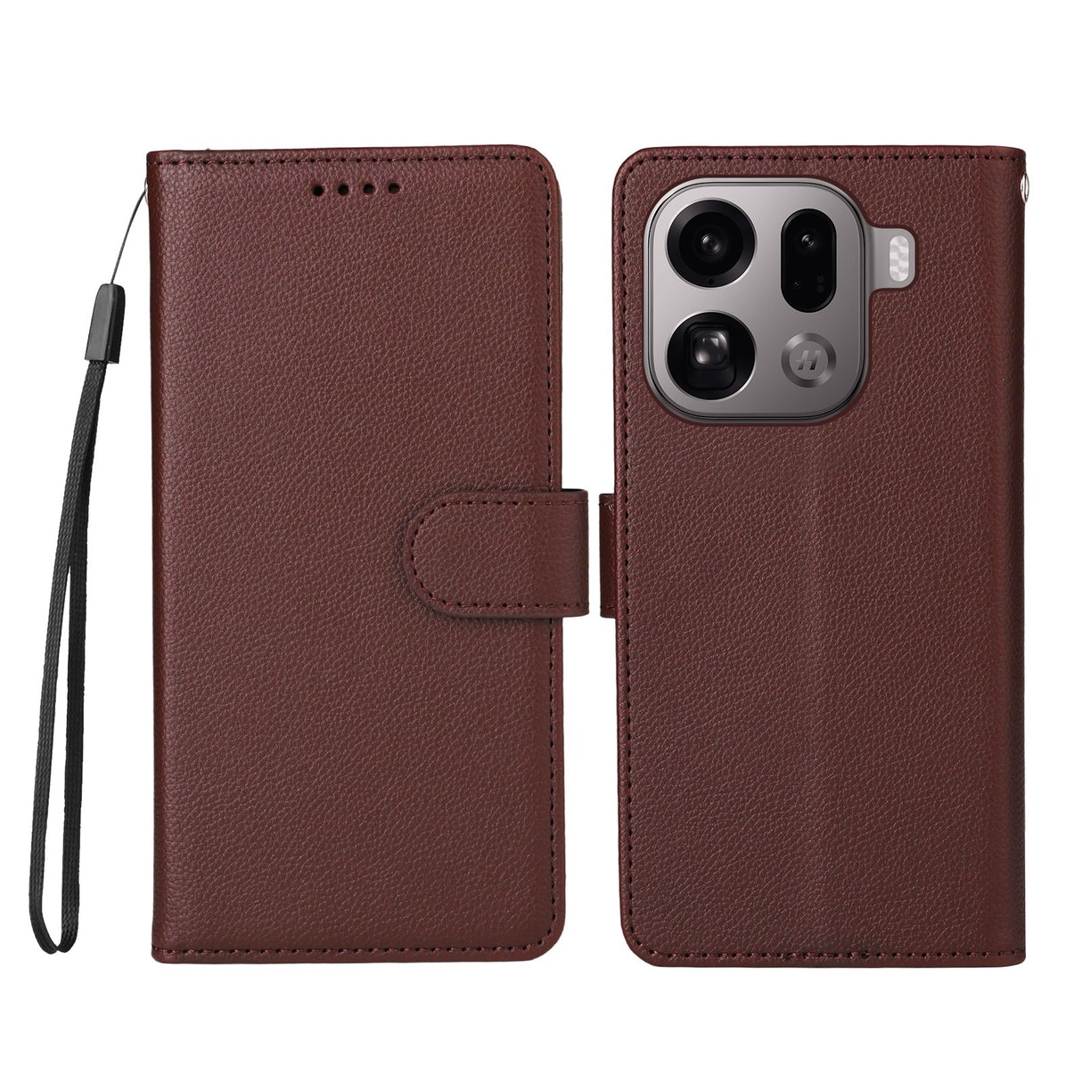 OPPO Find X9 Pro EIDERWOOD Kunstlæder Flip Cover - Strop - Brun