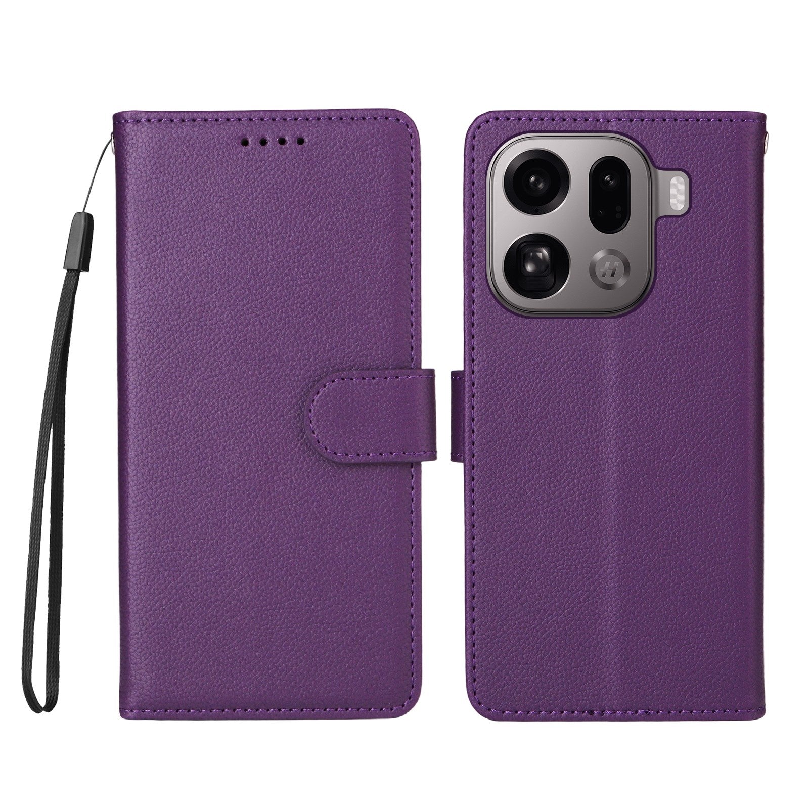 OPPO Find X9 Pro EIDERWOOD Kunstlæder Flip Cover - Strop - Lilla