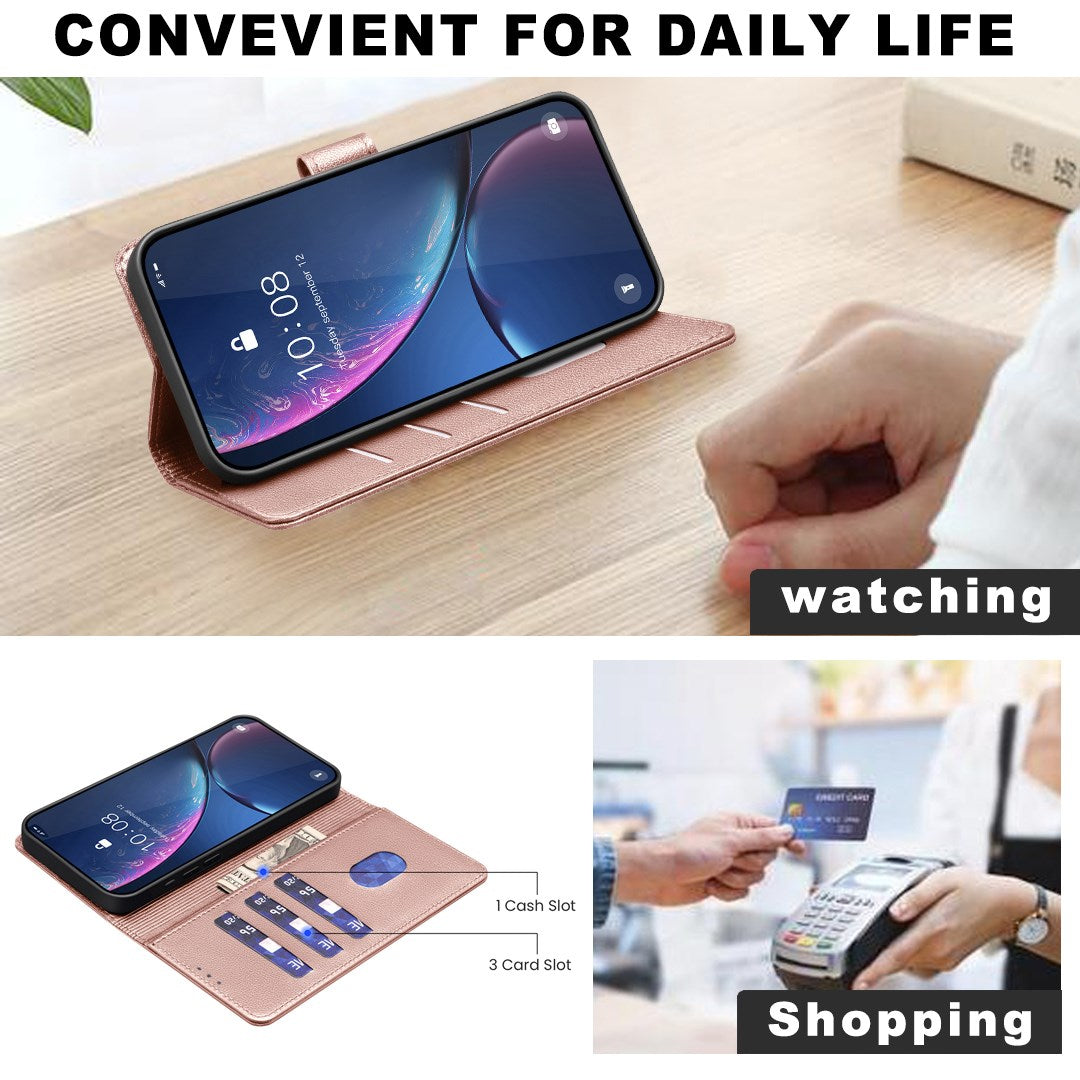 Samsung Galaxy S26+ (Plus) BINFEN Kunstlæder Flip Cover - RFID Blokering - Kortholder - Ståfunktion - Rose Gold