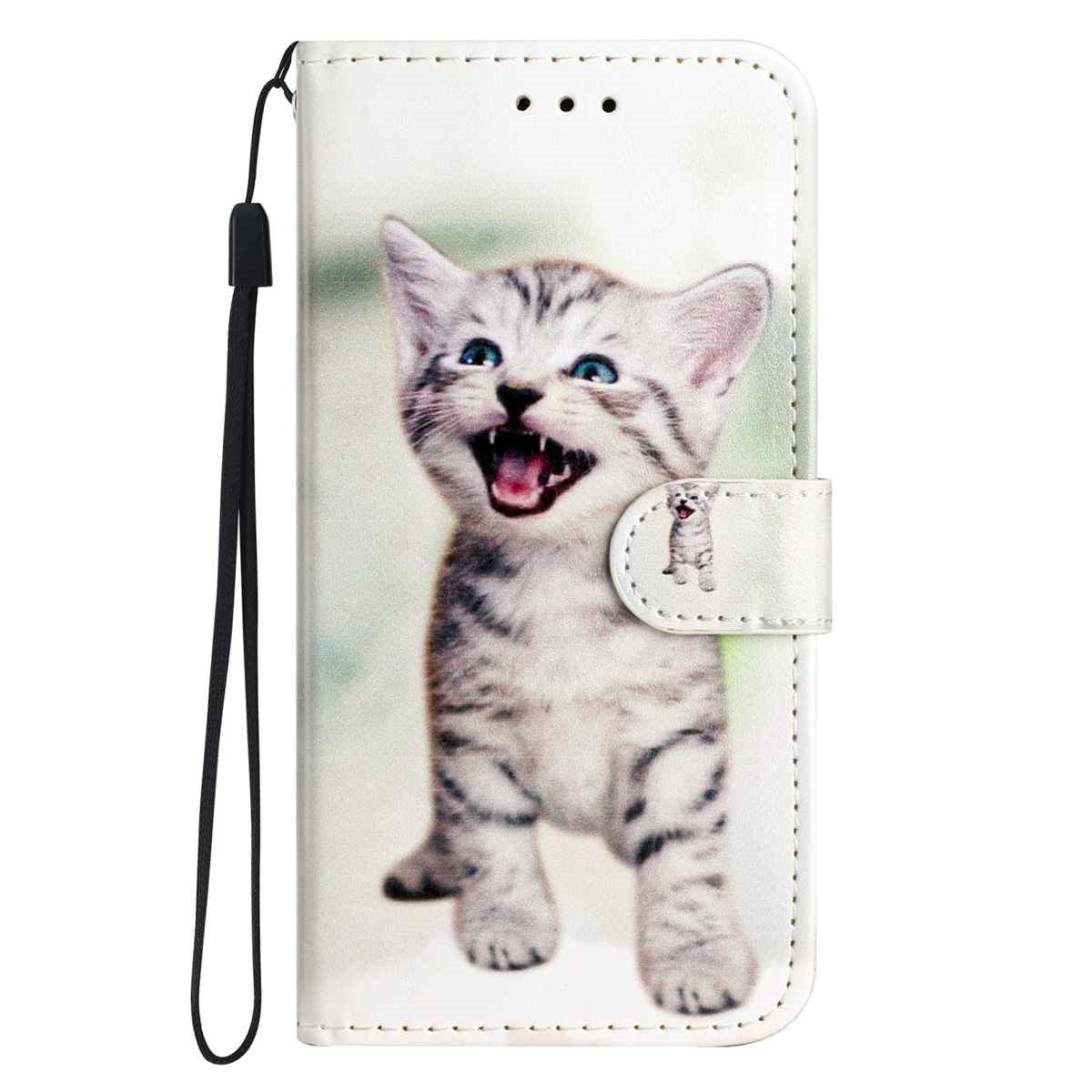 EIDERWOOD Samsung Galaxy A57 Kunstlæder Flip Cover - Mønster & Strop - Kat