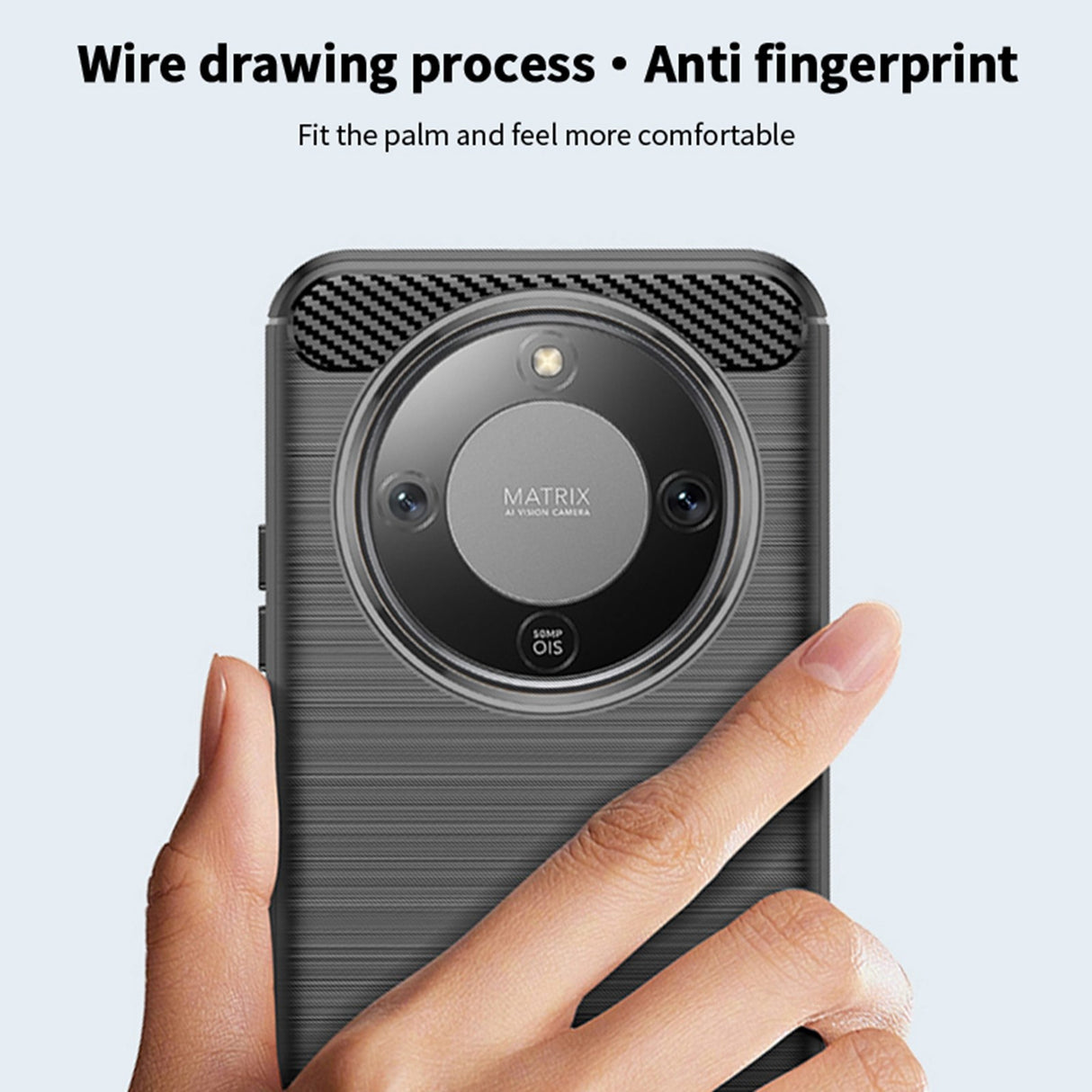 Honor Magic8 Lite MOFI Brushed Carbon Fiber Plast Mobilcover - Sort