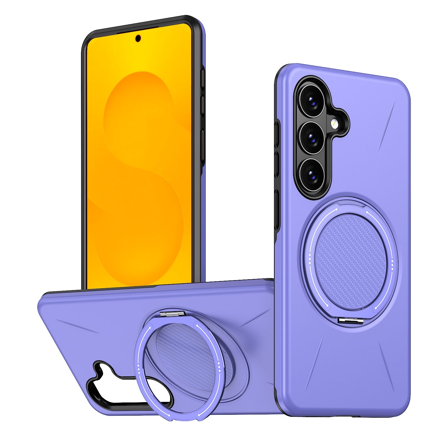 Samsung Galaxy S26 EIDERWOOD Hybrid Plast Bagside Cover - Roterende Kickstand - Lilla