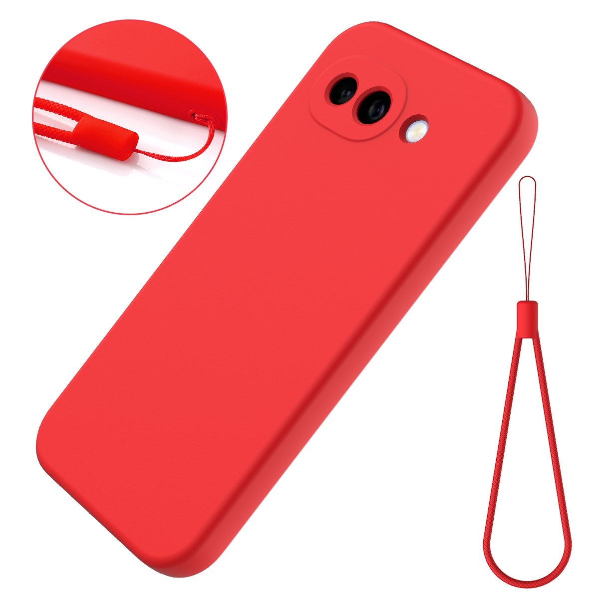 Google Pixel 10a EIDERWOOD Foret Silikone Bagside Cover m. Strop - Rød