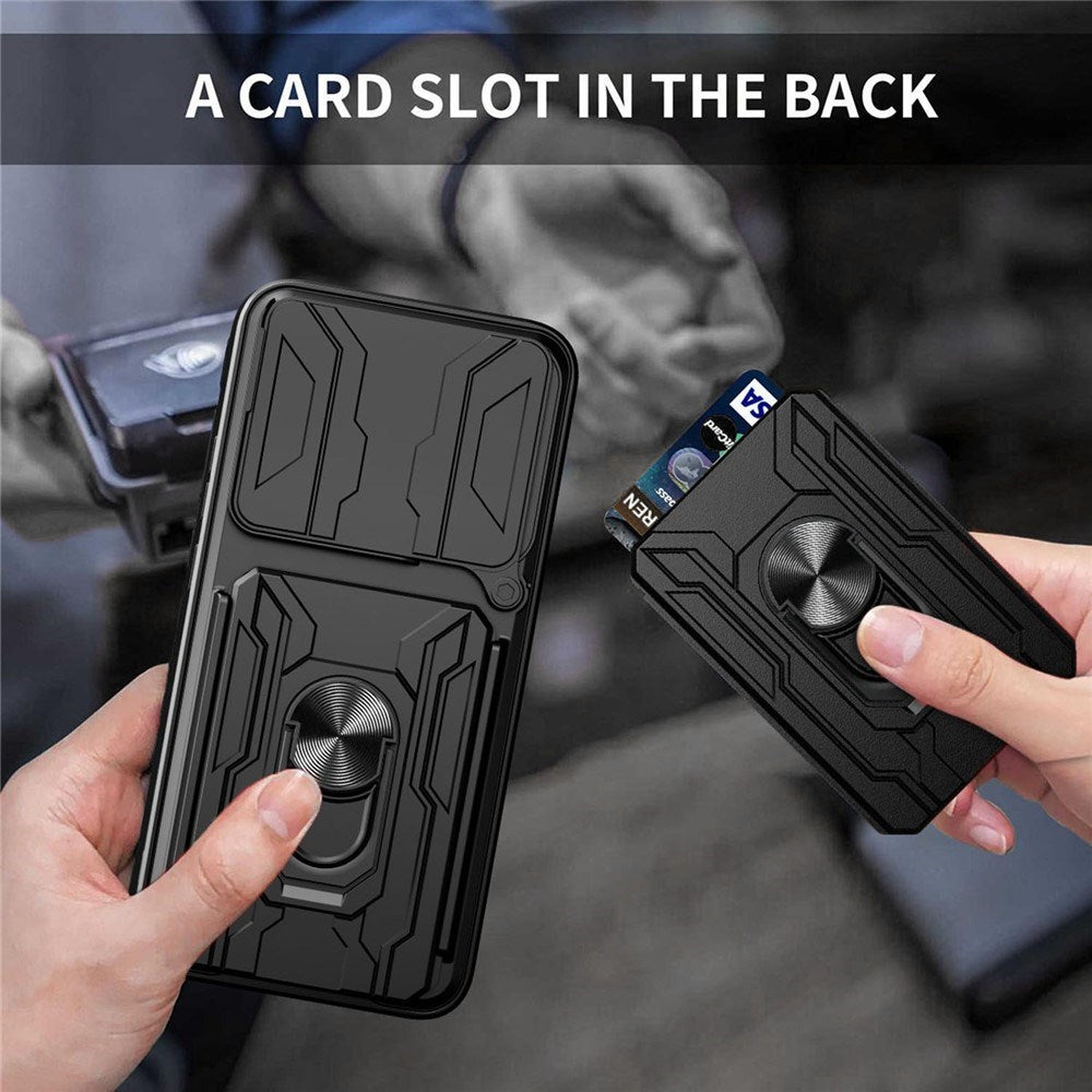OPPO Find X9 Pro EIDERWOOD Håndværkercase - 360° Roterbar Camslider / Kickstand / Kortholder - Blå