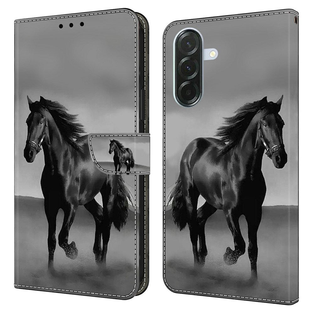 Samsung Galaxy A37 EIDERWOOD Flipcover m. Indbygget Kortholder & Ståfunktion - Hest