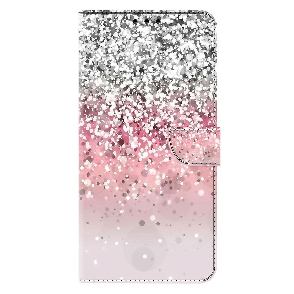 Samsung Galaxy A57 EIDERWOOD Flipcover m. Indbygget Kortholder & Ståfunktion - Lyserød / Sølv Glimmer