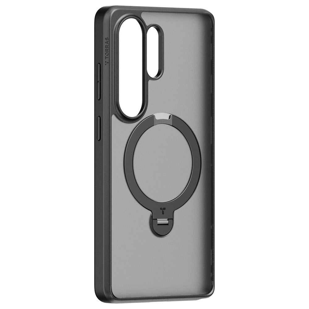 TORRAS Samsung Galaxy S26 Ultra Ostand Q3 Spin Cover m. Kickstand - MagSafe Kompatibel - Sort