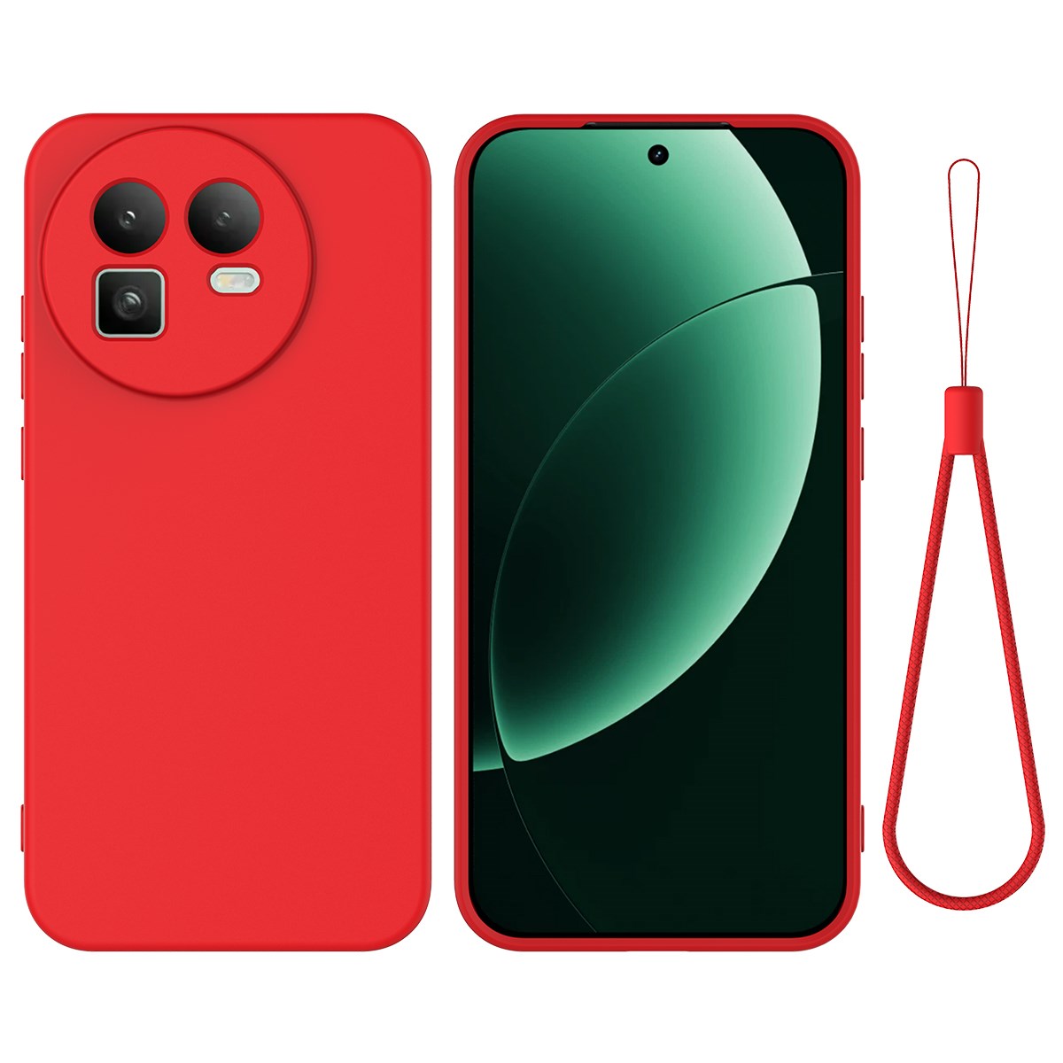 Realme GT 8 EIDERWOOD Silikone Bagside Cover m. Strop - Rød
