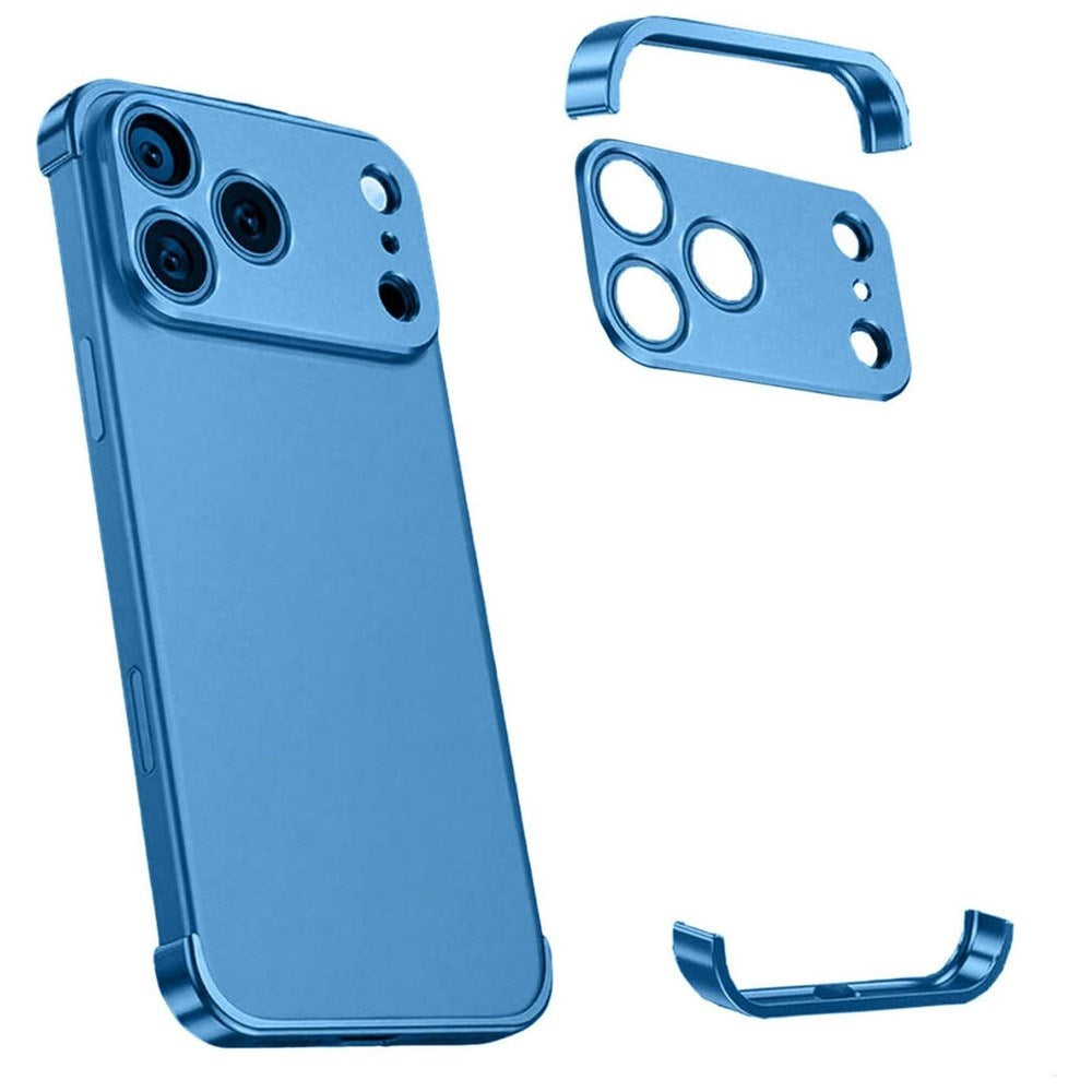 iPhone 17 Pro Max Todelt Bumper Cover m. Kameralinsebeskytter - Blå