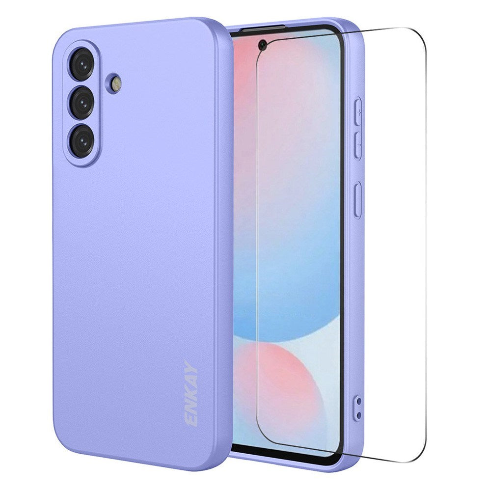 Samsung Galaxy A57 ENKAY Silikone Cover med Skærmbeskyttelse - Lilla