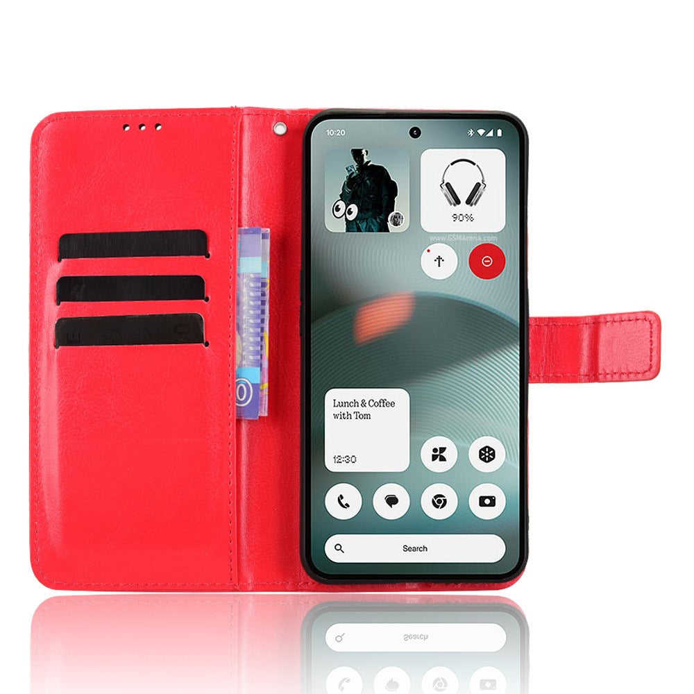 Nothing Phone (3a) Lite EIDERWOOD Kunstlæder Flip Cover - Strop - Rød