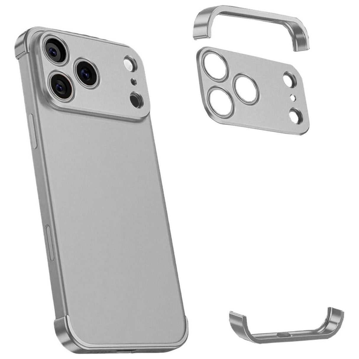 iPhone 17 Pro Todelt Bumper Cover m. Kameralinsebeskytter - Grå