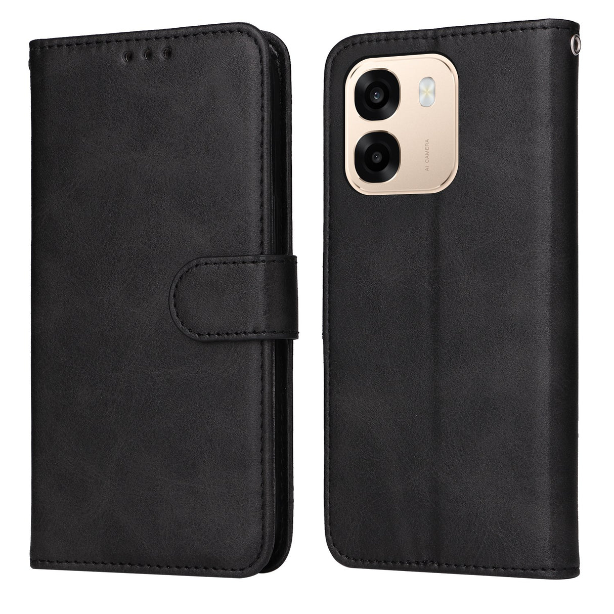 OPPO A6x EIDERWOOD Flip Cover i Kunstlæder - Sort