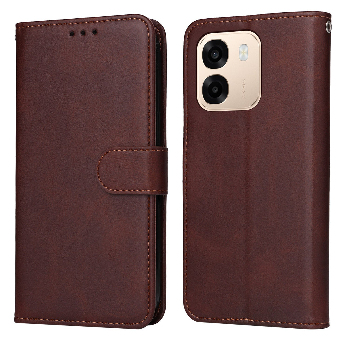 OPPO A6x EIDERWOOD Flip Cover i Kunstlæder - Brun