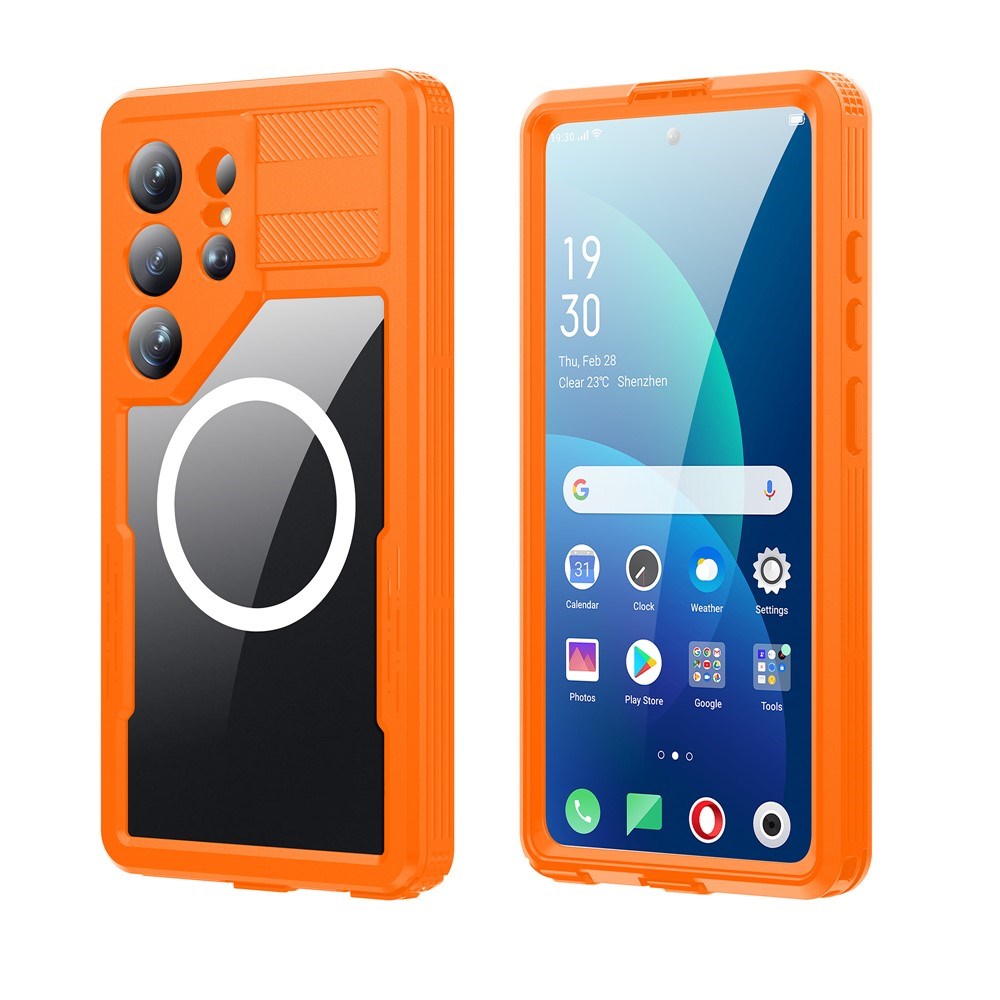 Samsung Galaxy S26 Ultra Redpebber Vandtæt Hybrid Plast Bagside Cover - MagSafe Kompatibel - Orange