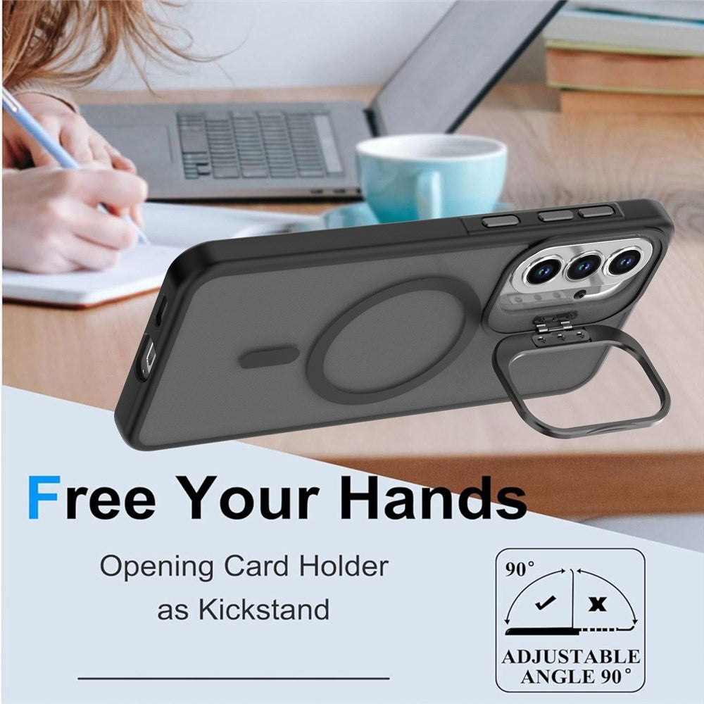 Samsung Galaxy A57 EIDERWOOD Hybrid Mobilcover m. Kickstand - MagSafe Kompatibel - Sort