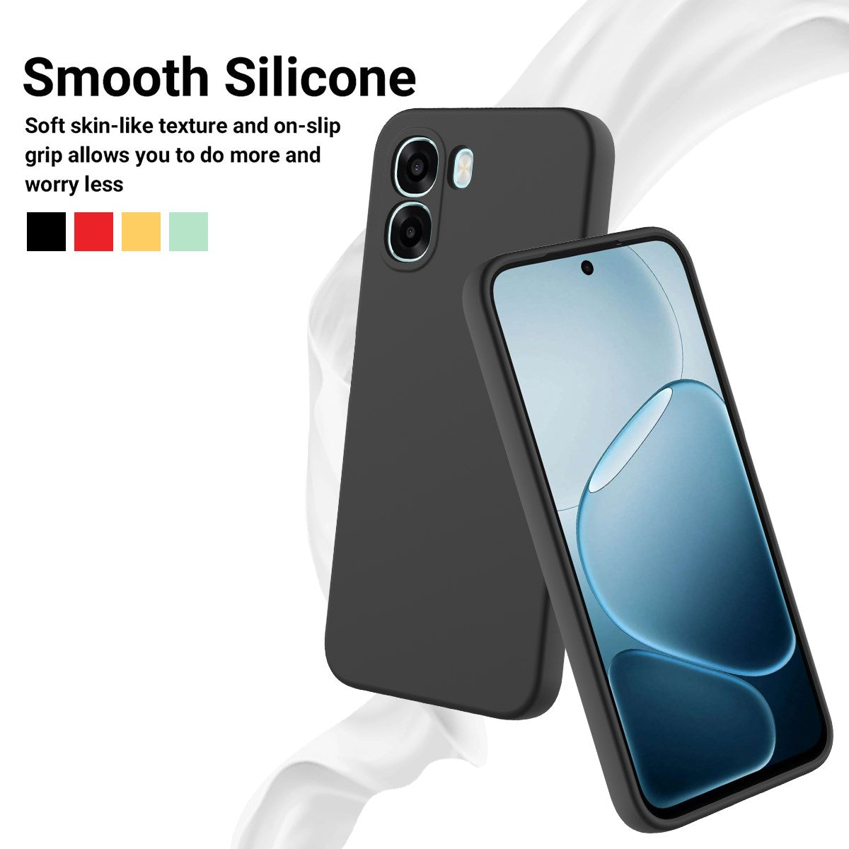 OPPO A6x EIDERWOOD Silikone Bagside Cover m. Strop - Sort