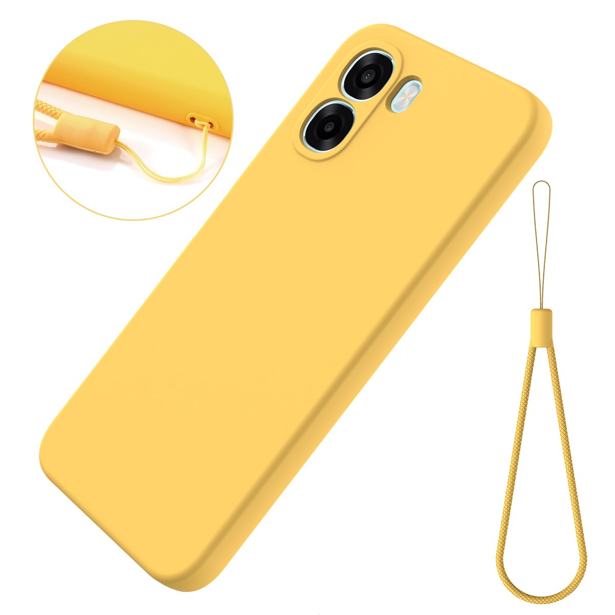 OPPO A6x EIDERWOOD Silikone Bagside Cover m. Strop - Gul