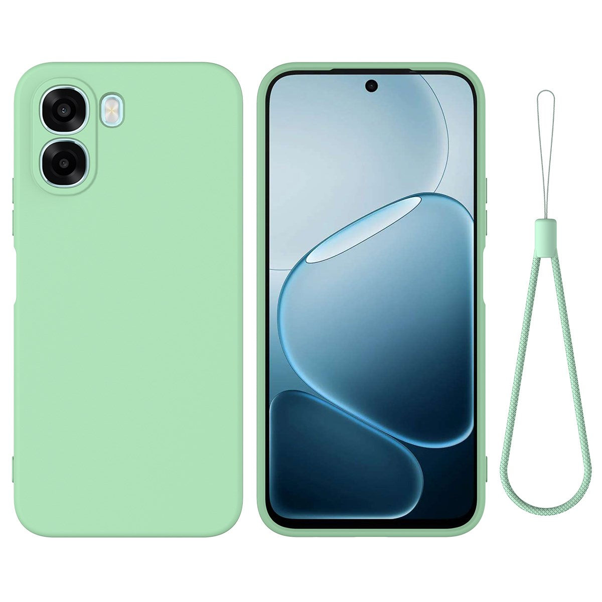 OPPO A6x EIDERWOOD Silikone Bagside Cover m. Strop - Grøn