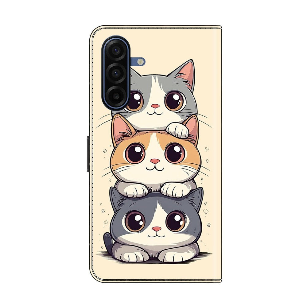 Samsung Galaxy A37 EIDERWOOD Kunstlæder Flipcover m. Indbygget Kortholder & Standerfunktion - Katte