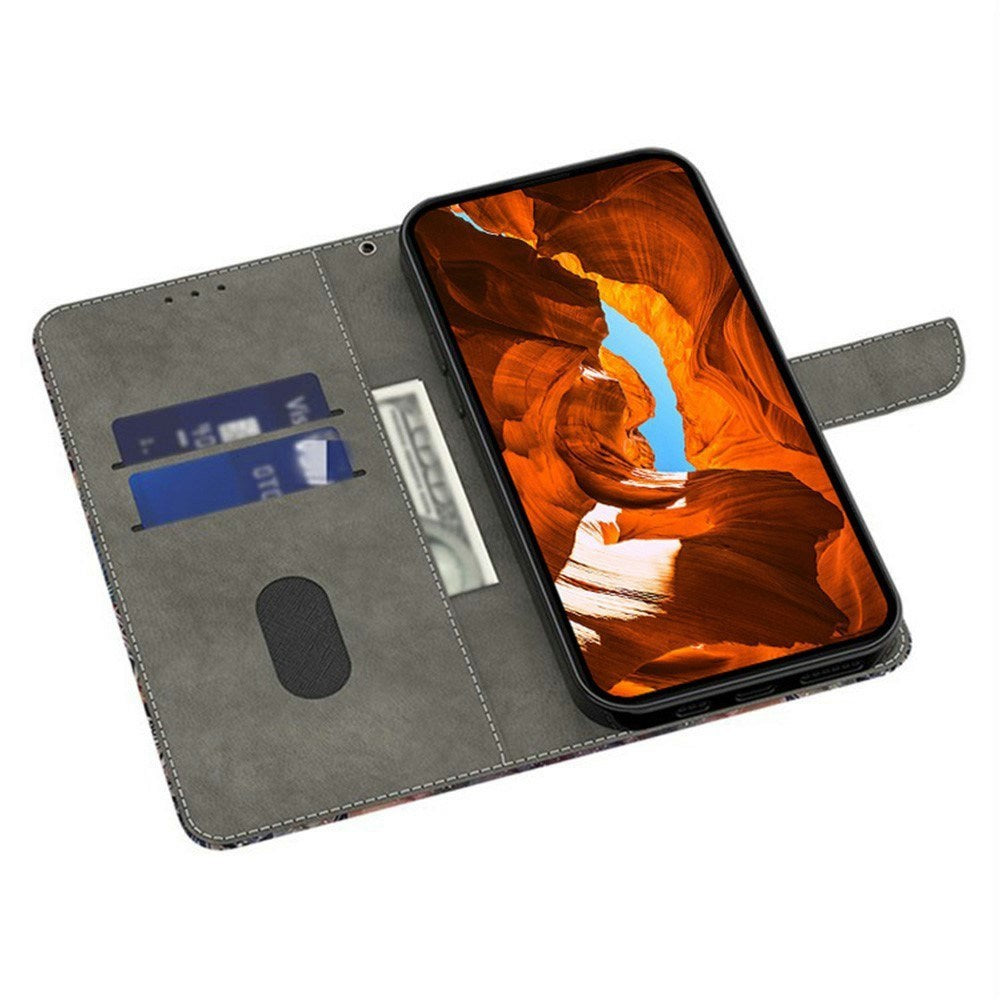 Samsung Galaxy A57 EIDERWOOD Kunstlæder Flipcover m. Indbygget Kortholder & Standerfunktion - Guldringe