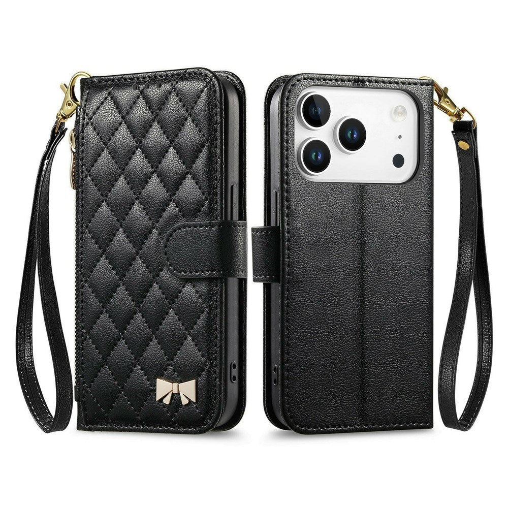 iPhone 18 Pro / 17 Pro EIDERWOOD Kunstlæder Flip Cover m. Tekstur - Sort