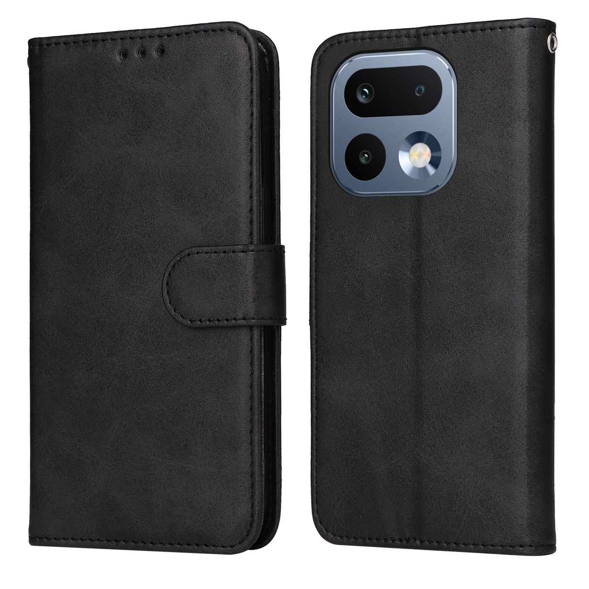 Realme 16 Pro EIDERWOOD Kunstlæder Flip Cover inkl. Strop - Sort