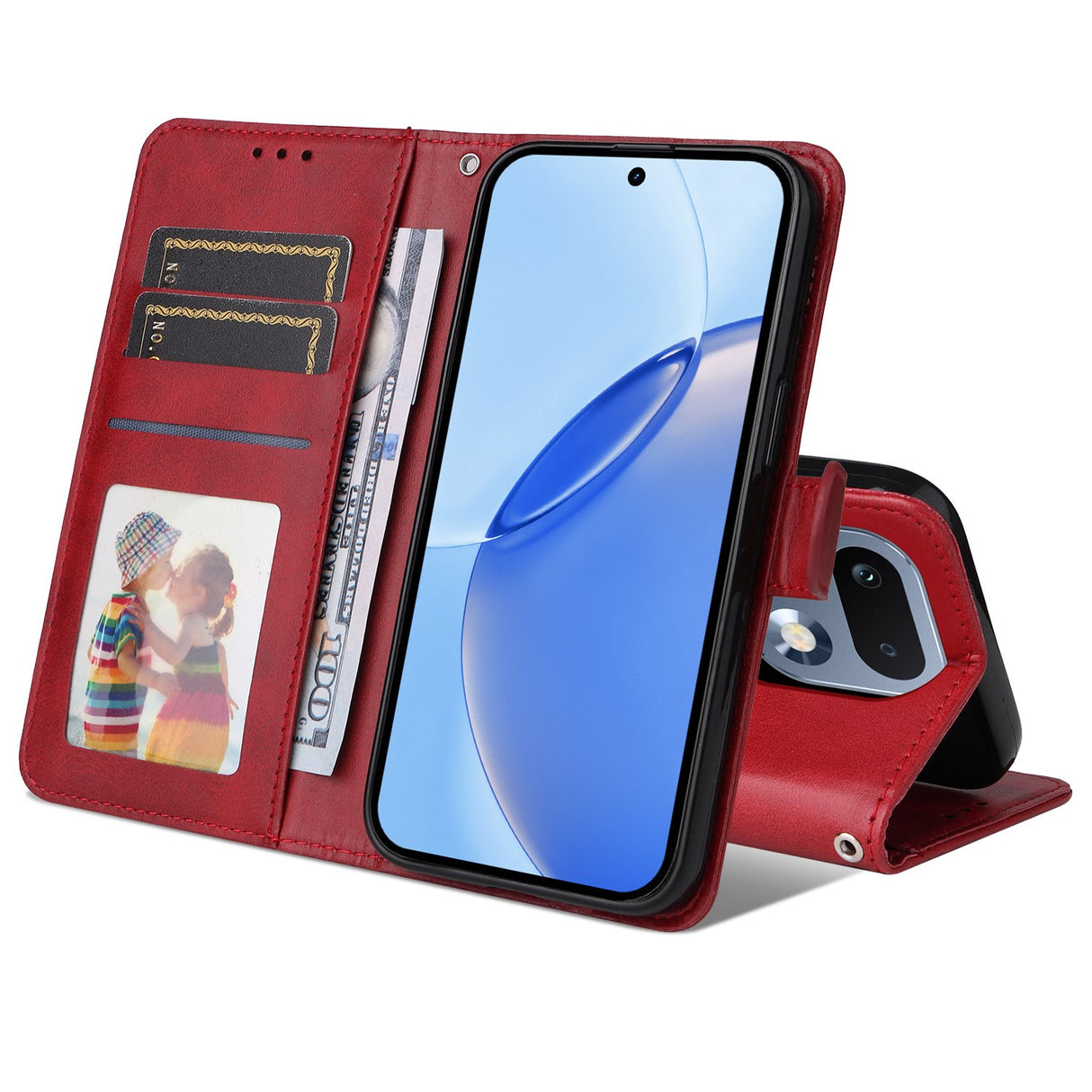 Realme 16 Pro EIDERWOOD Kunstlæder Flip Cover inkl. Strop - Rød