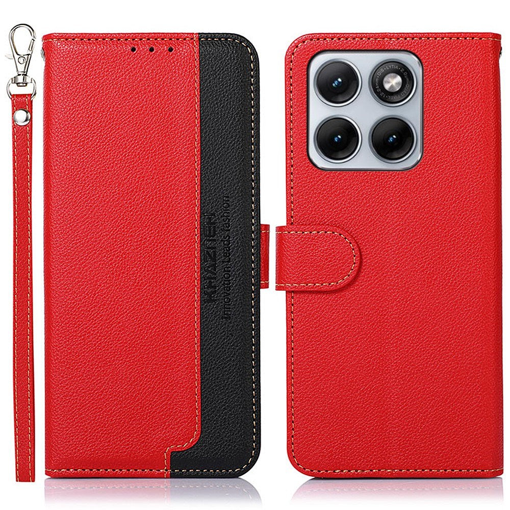 Motorola Edge 70 Fusion EIDERWOOD Kunstlæder Cover m. Strop - Rød