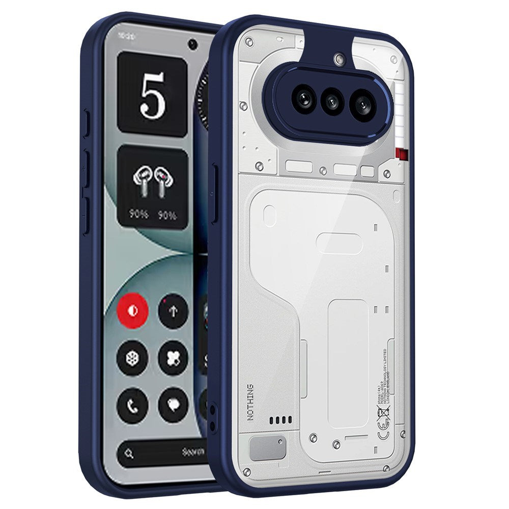 Nothing Phone (4a) Hybrid Bagside Cover - Gennemsigtig / Blå