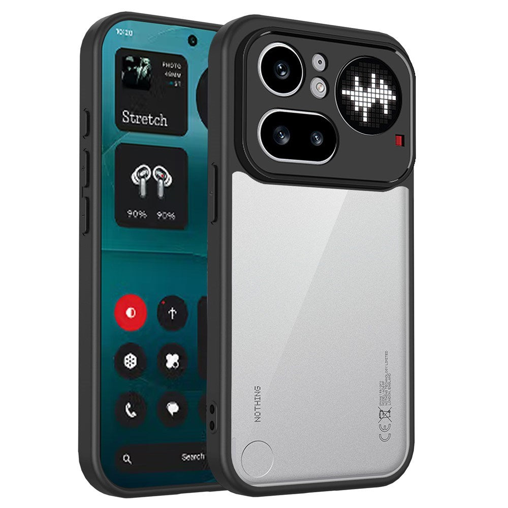Nothing Phone (4a) Pro Hybrid Bagside Cover - Gennemsigtig / Sort