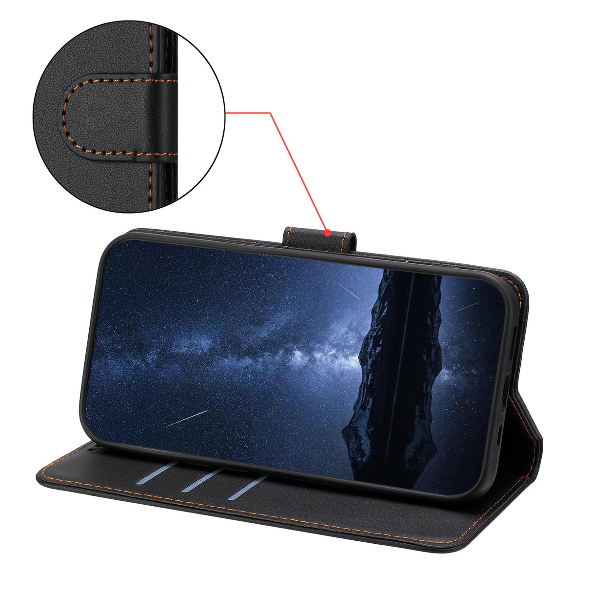 Xiaomi Redmi A7 Pro EIDERWOOD Kunstlæder Flip Cover m. Kortholder - Sort