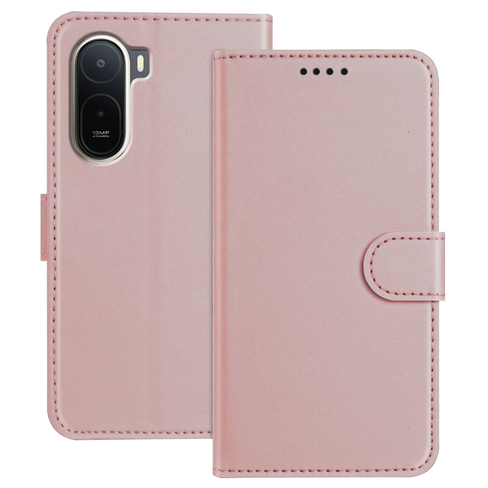 Xiaomi Redmi A7 Pro EIDERWOOD Kunstlæder Flip Cover m. Kortholder - Rose Gold