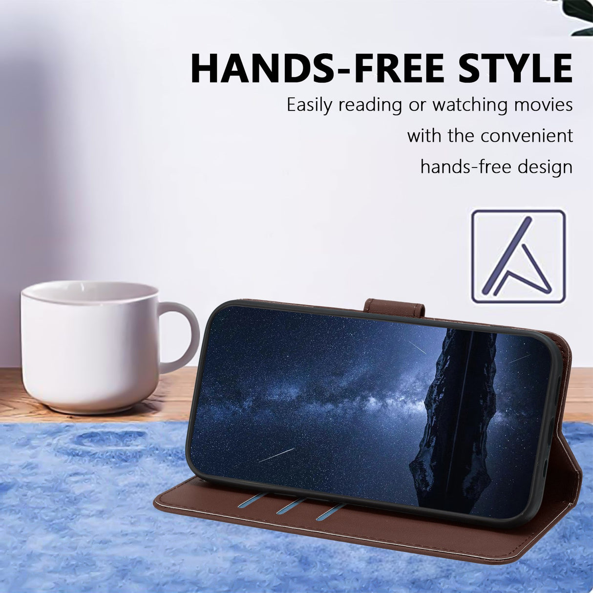 Xiaomi Redmi A7 Pro EIDERWOOD Kunstlæder Flip Cover m. Kortholder - Brun