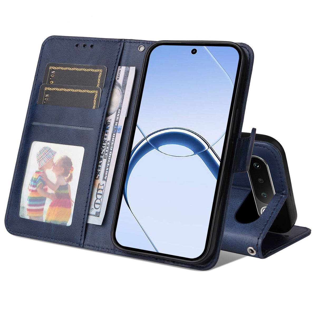 Realme 16 EIDERWOOD Kunstlæder Flip Cover inkl. Strop - Blå